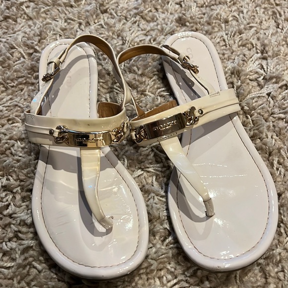 Coach Shoes - Coach CATERINE Cream Latent Logo Sandals. Size 9.5M